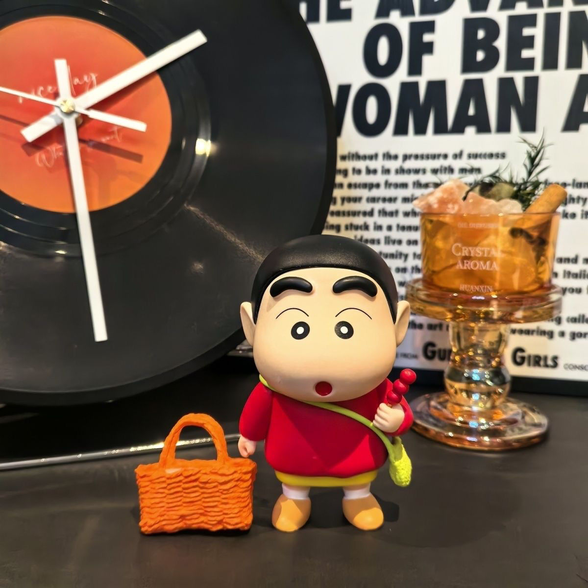 菜篮子上街买菜小新呆萌潮玩手办摆件