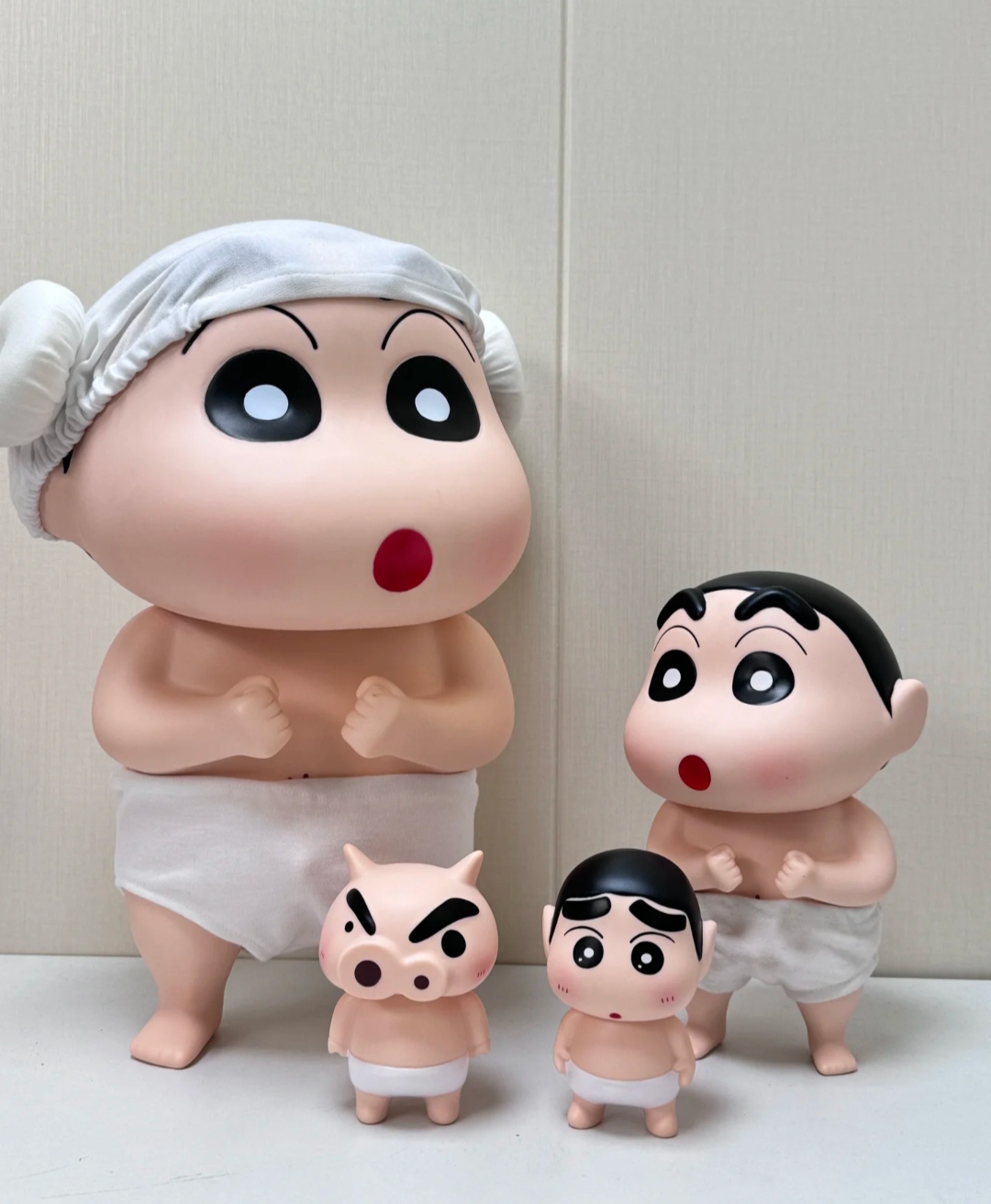 蜡笔小新洗澡搭子左卫门光衣小新创意摆件浴室可爱Q版公仔送礼