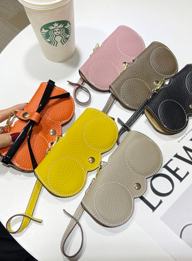 墨镜包可爱便携真皮眼镜盒太阳眼镜保护套女眼镜夹ins时尚眼镜袋