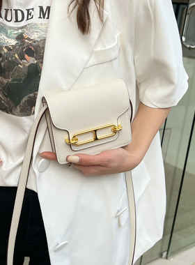 h扣康康包mini真皮链条包猪鼻子包真皮腰包女浅蓝色包包h家康康包