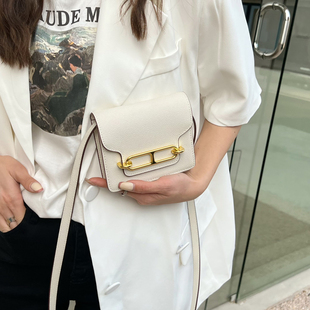 h扣康康包mini真皮链条包猪鼻子包真皮腰包女浅蓝色包包h家康康包