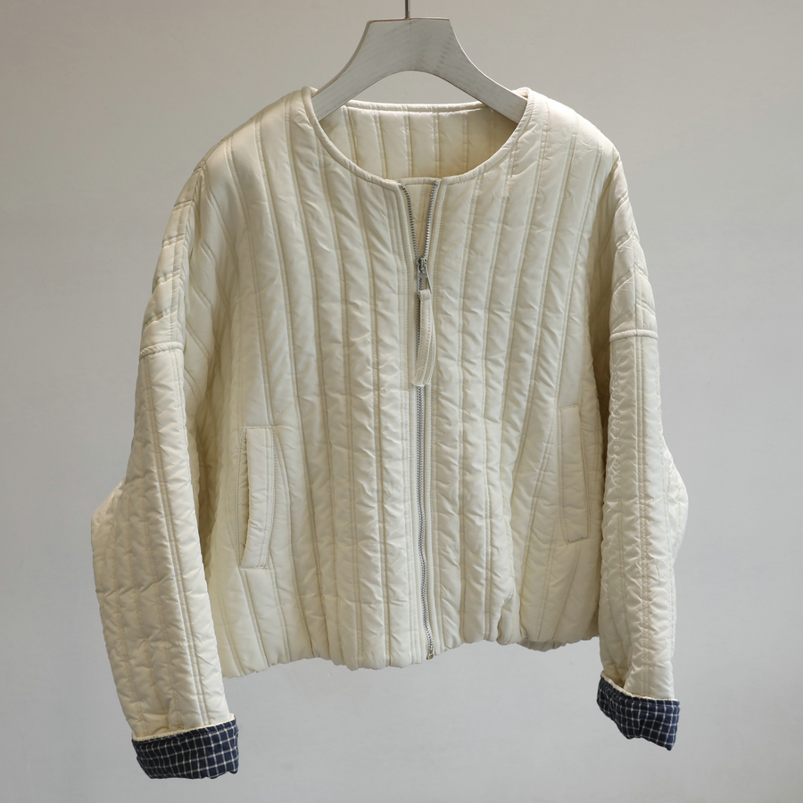 值得入手！冬季米色绗棉棉服外套女韩系百搭宽松小个子短款棉衣