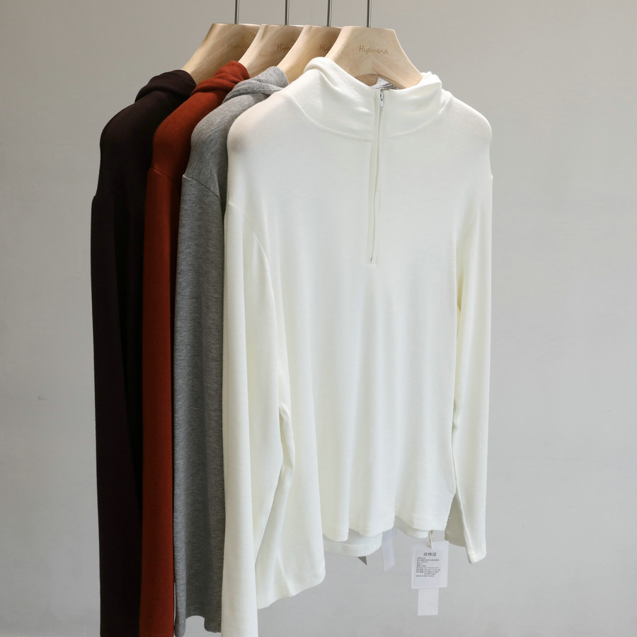 推荐多色入~慕斯羊绒半拉链连帽打底衫女软糯百搭纯色内搭短上衣,女装/女士精品,T恤,淘宝优惠券,粉丝福利购,淘宝优惠卷