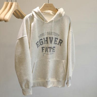 韩系慵懒风连帽卫衣休闲百搭