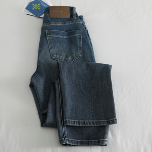 压箱底好货!弹力显瘦窄版直筒高腰牛仔裤女秋季新款小个子烟管裤