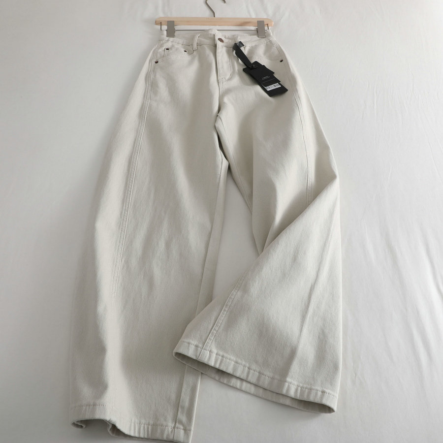 都爱穿的裤型！杏色高腰阔腿牛仔裤女胖mm宽松显瘦直筒长裤春季,女装/女士精品,牛仔裤,淘宝优惠券,粉丝福利购,淘宝优惠卷