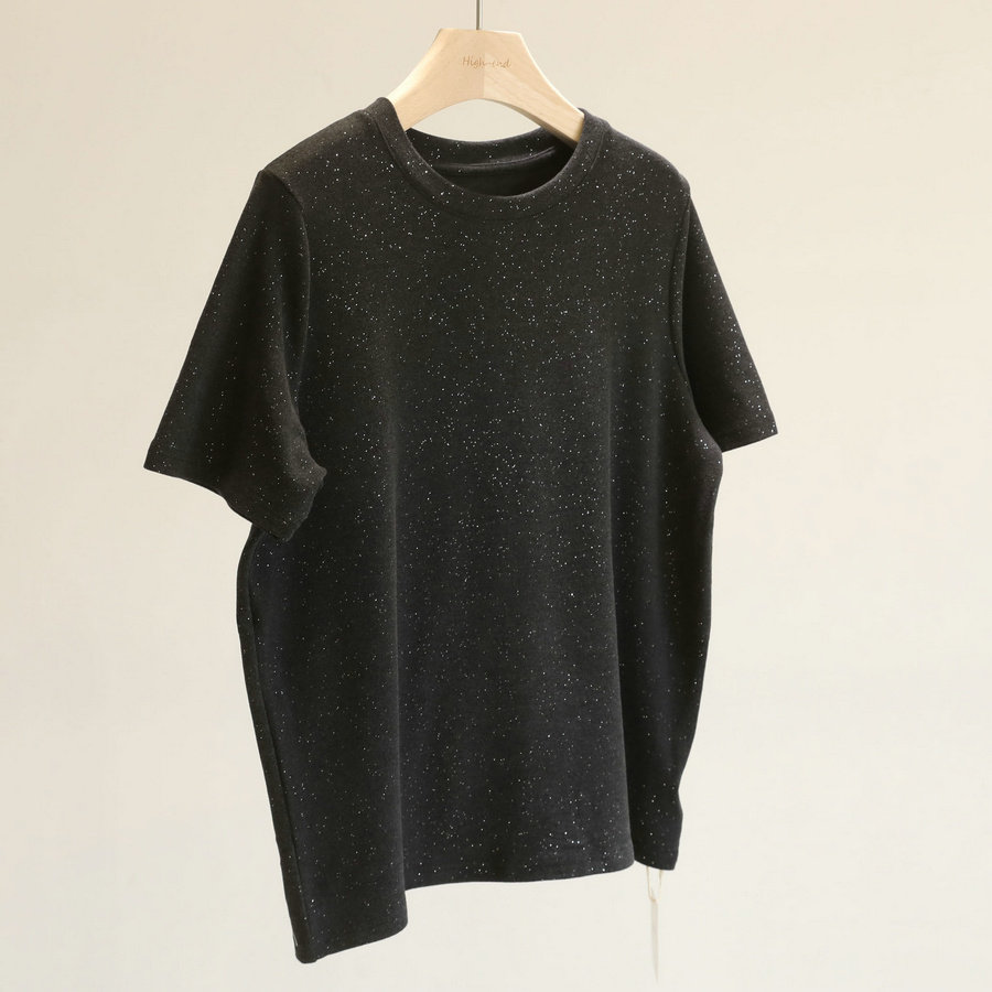 小众百搭款~亮晶晶黑色磨毛短袖T恤女宽松休闲圆领上衣2026早春,女装/女士精品,T恤,淘宝优惠券,粉丝福利购,淘宝优惠卷