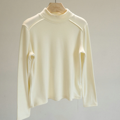 秋冬刚需！冬季磨毛加绒打底衫女修身百搭半高领短款加厚T恤上衣