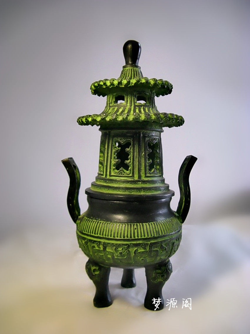 塔炉香炉家用室内供佛供奉茶道青铜器仿古做旧摆件中式客厅装饰