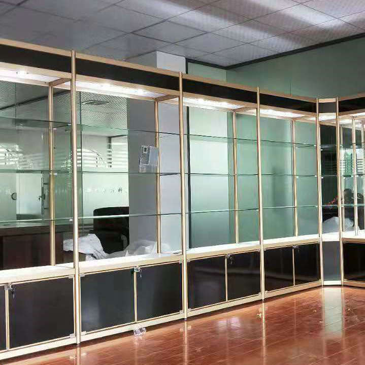 精品展示柜玻璃货柜样品柜台饰品模型展柜化妆品陈列柜产品展示架