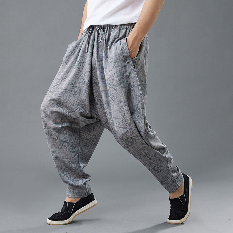 中国风吊裆裤低档跨裤宽松大码