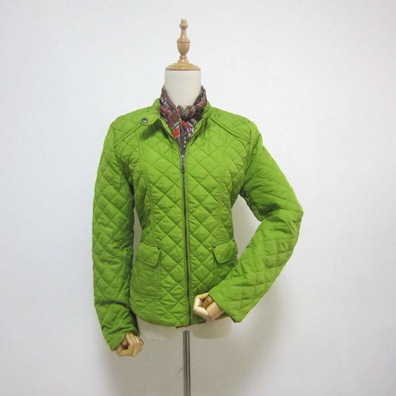 纯外单薄棉菱形格外套欧美修身休闲薄款棉衣,女装/女士精品,棉衣/棉服,淘宝优惠券,粉丝福利购,淘宝优惠卷