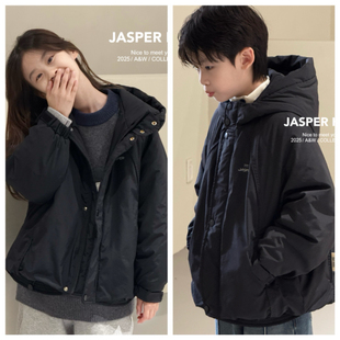 Jasper韩国波拉童装2025冬装男女童加棉冲锋衣中大童韩版轻薄外套