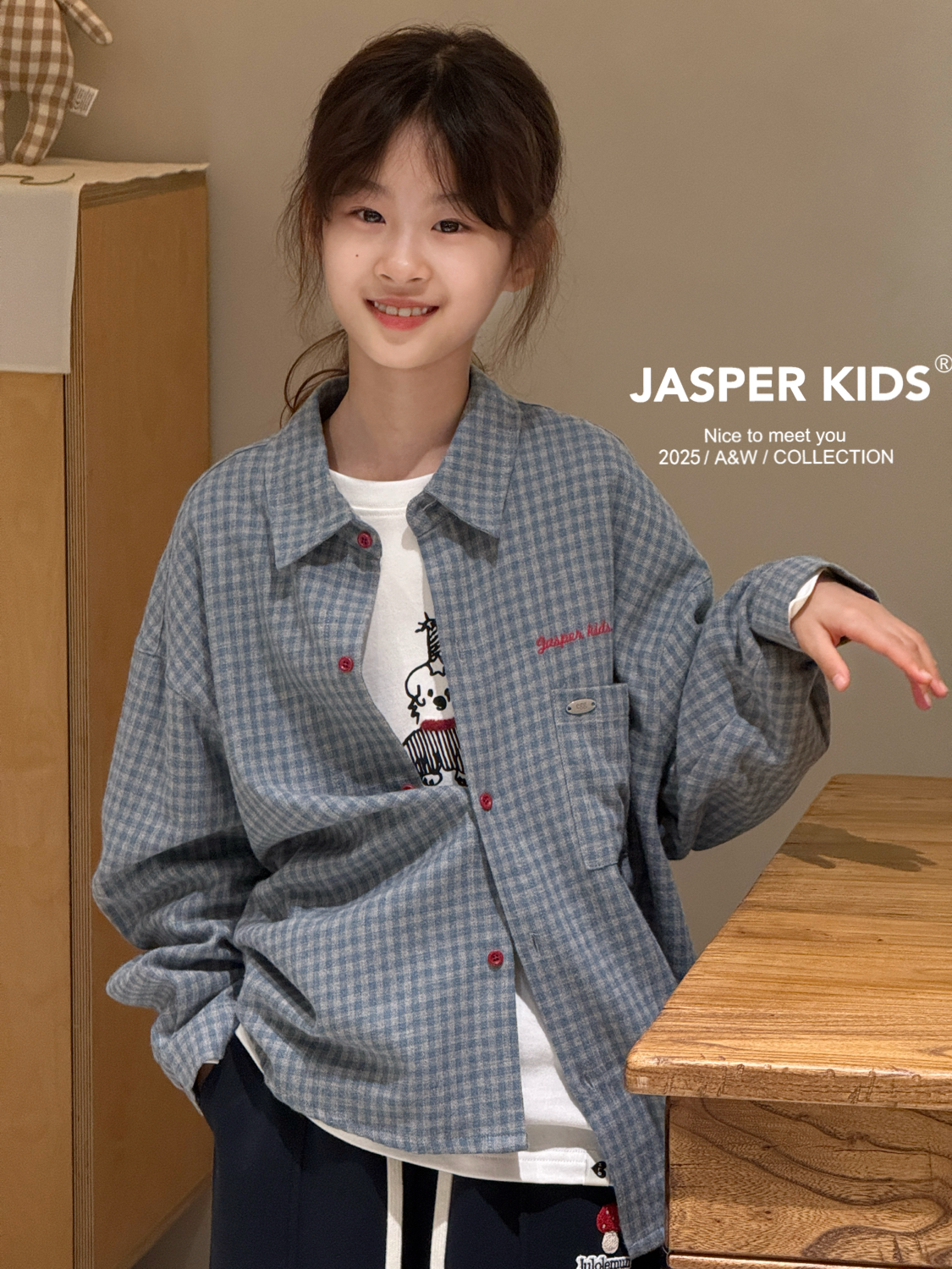 Jasper波拉韩国童装25秋衬衫