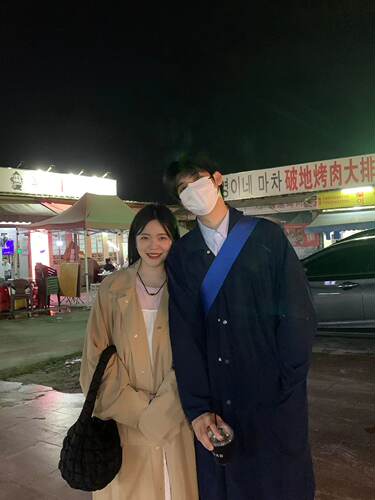 okhao过膝中长款秋冬风衣情侣