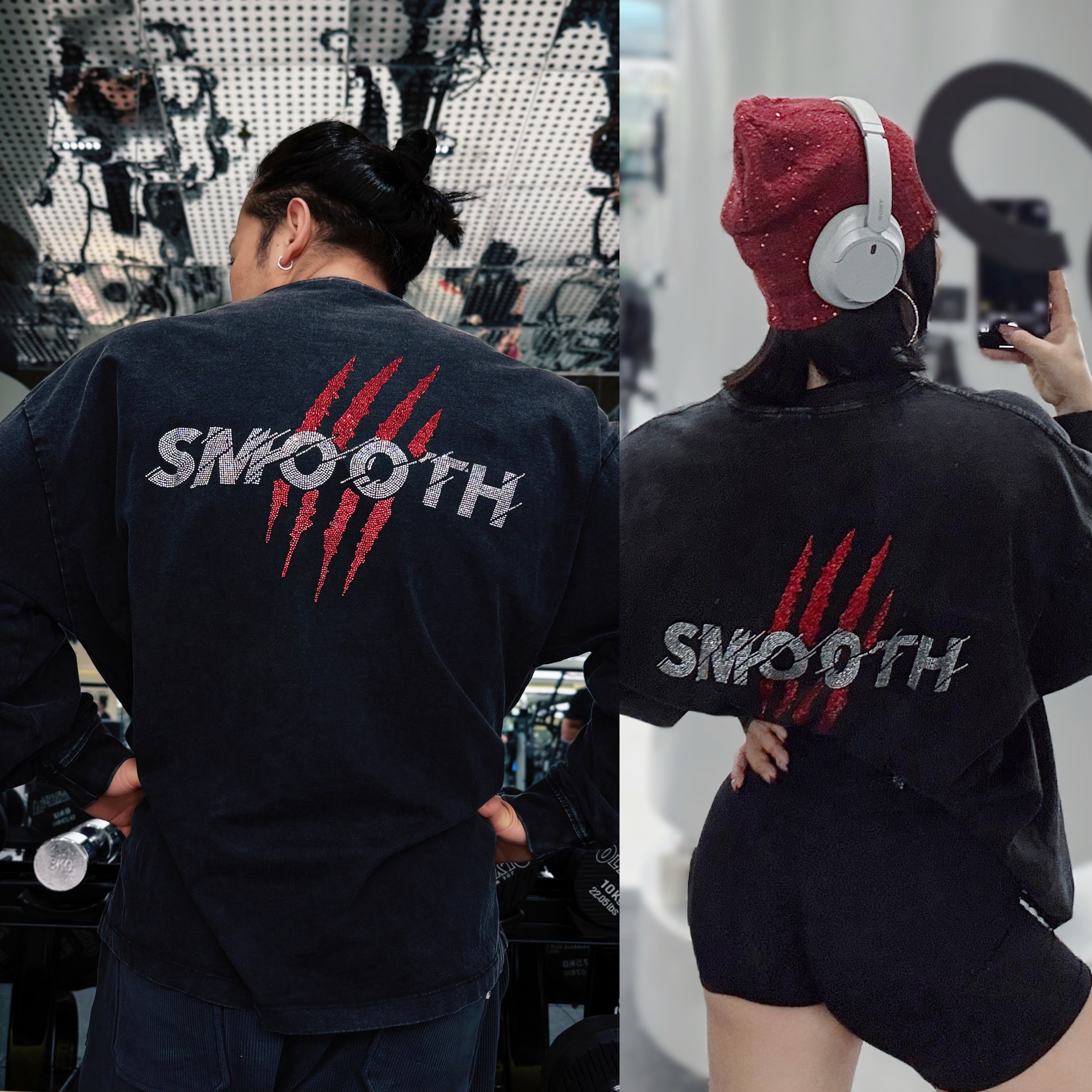 【力量之爪】原创男女款健身撸铁休闲长袖T恤亮钻圆领战损风打底,运动服/休闲服装,健身衣,淘宝优惠券,粉丝福利购,淘宝优惠卷