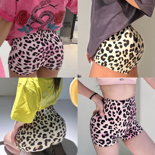 【软糯豹纹短裤】原创高腰健身无缝针织运动三分裤提臀显瘦瑜伽瘦