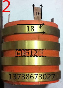 4路导电环 孔75 80 85 90 外140 高度130 碳刷架集电环键槽12宽-2