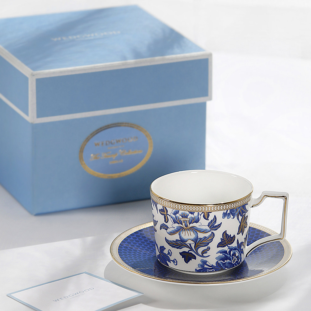 英国进口WEDGWOOD玮致活芙蓉骨瓷茶杯下午茶杯碟咖啡杯礼盒装送礼
