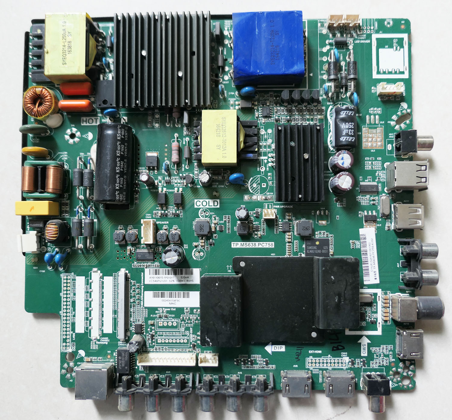 先锋电视机主板TP.MS638.PC758