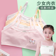 Топы и бра 女童发育期内衣夏季纯棉小背心儿童吊带内穿打底衫9-12岁文抹胸