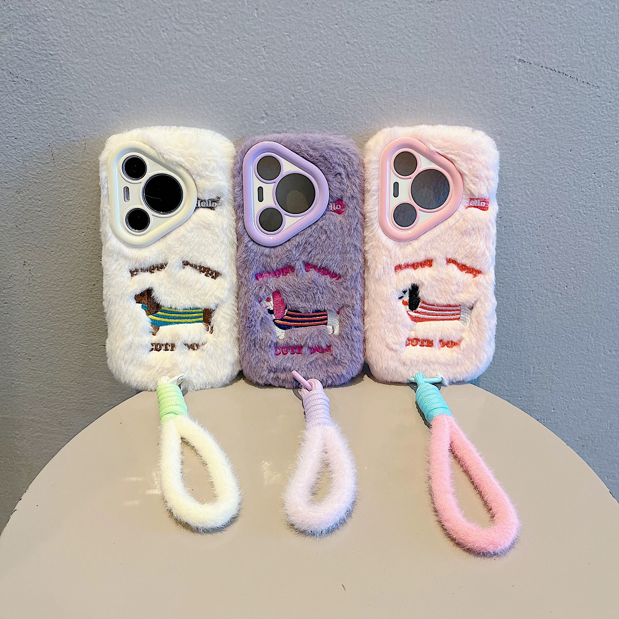 ins卡通Civi5pro/4/3毛绒手机壳Turbo4Pro/3适用12s小米15/13Ultra/k90/K80/k70红米Note14/13pro+小狗12/11