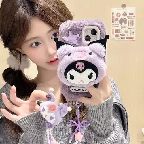 适用gt5/v70s/gt3毛绒gt8pro/V30公仔v60/OPPO真我gtneo7/6se少女心手机壳秋冬realme15/12/14/10s可爱V13v11