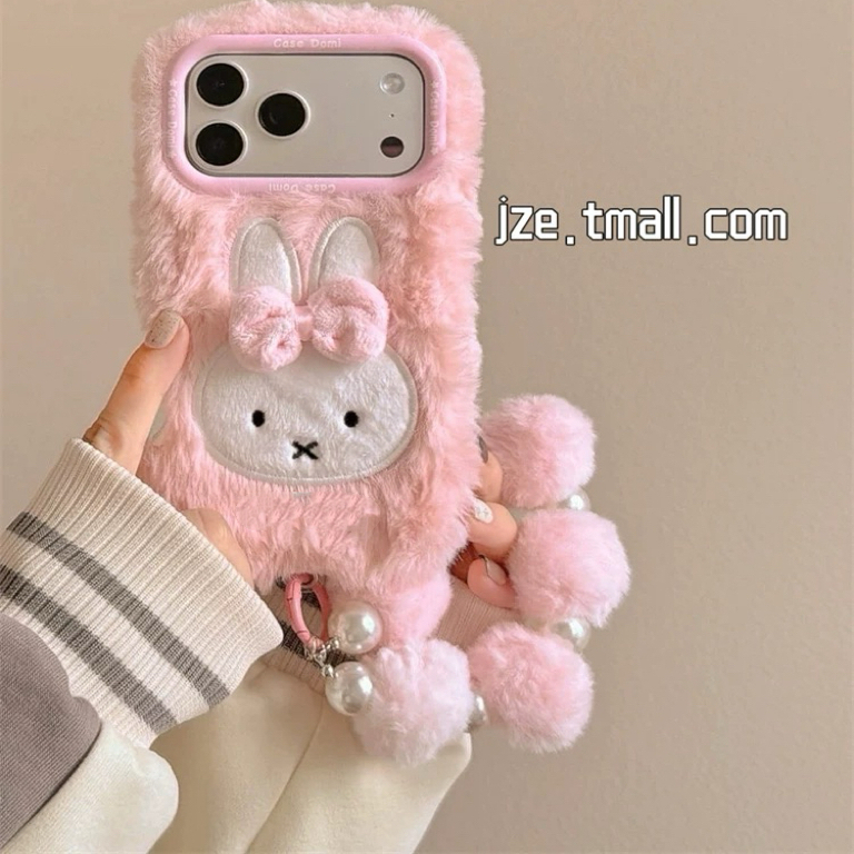 ins兔子y37毛绒vivoy76s手机壳y300i适用IQOO15/12/11s/13小清新VIVO IQOO9s pro毛绒iqooneo10/z8/Z7/z9链条