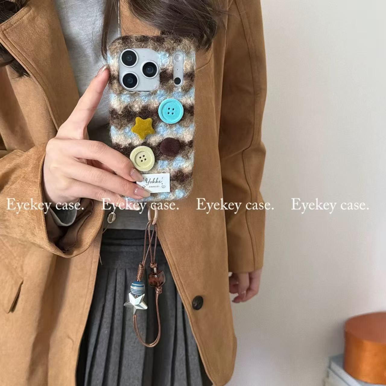 适用华为nova14保暖手13/11/9se手机壳12pro毛绒magic8pro/5/7/6荣耀play8T/7t/6C/5t条纹x60i纽扣x70i小清新