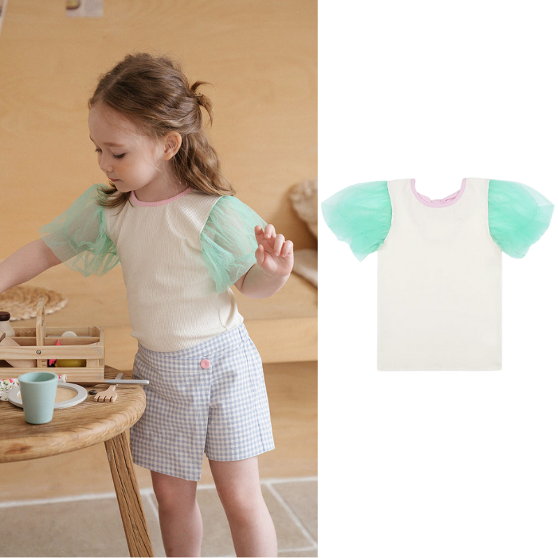 PRANKSOME泡泡纱袖T恤上衣