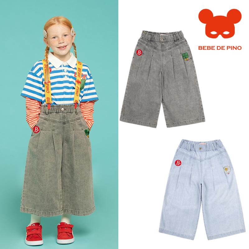 贝贝品诺阔腿牛仔长裤