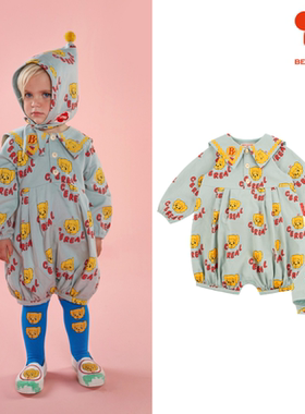 (现货)BEBEDEPINO/贝贝品诺2021秋冬宝宝水手领连体衣爬服套装