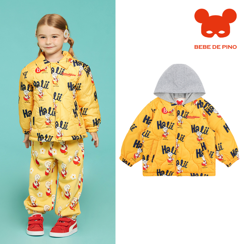 BEBEDEPINO夹棉连帽夹克外套