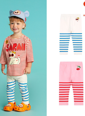 (现货)BEBEDEPINO/贝贝品诺23春款宝宝条纹束腿弹力打底裤长裤