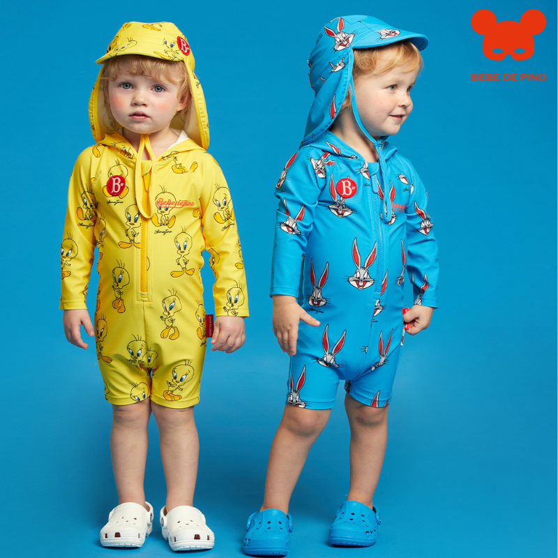 BEBEDEPINO连体泳衣泳帽