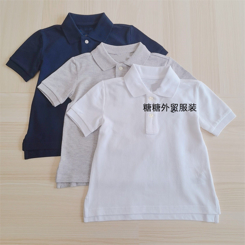 儿童珠地棉短袖POLO衫夏季中大男女童透气纯棉翻领上衣亲子