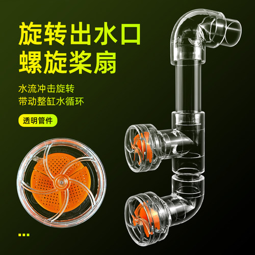 鱼缸旋转出水口海水缸溪流缸侧滤背滤可旋转喷嘴造流造浪接口透明