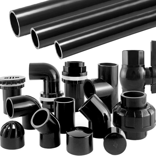 鱼缸水管配件给水管硬管上水管下水管UPVC塑料管直通弯头三通黑色