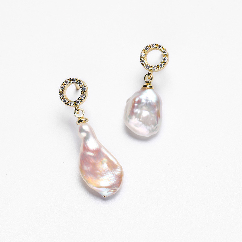 异形巴洛克淡水珍珠耳饰2024新款