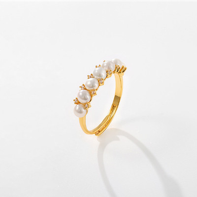 淡水珍珠戒指开口可调节简约指环