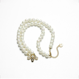 海蝶珠短款项链小蜜蜂设计高级感时尚气质锁骨链衣服配饰简约颈链