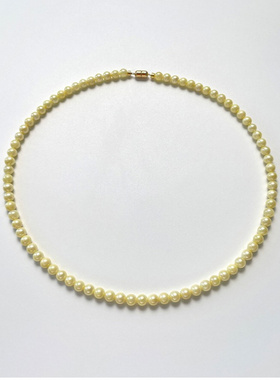 18K金扣头海水珍珠小米珠项链简