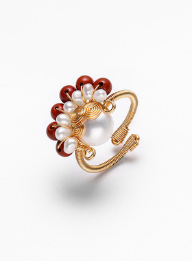 中国风刀马旦京剧脸谱戒指女韩版