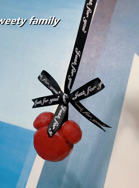 手工雕刻米奇头舒肤佳红石榴精油香皂红色汽车挂件香薰车饰品摆件