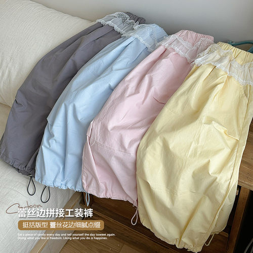 童装婴儿装亲子装裤子HS62067蕾丝花边休闲裤长裤 女童