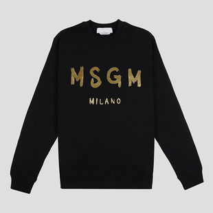 日系简约字母blush 纯棉休闲圆领春秋t logo烫金字母印花t恤女长袖