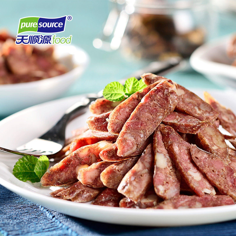 天顺源牛肉风干肠45g*10根哈尔滨红肠东北特产清真香肠腊肠即食