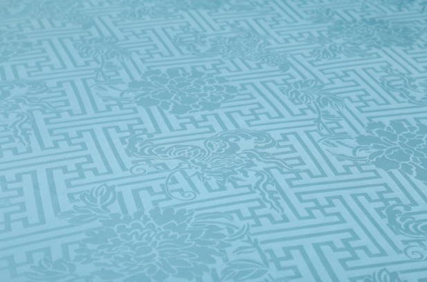 绮万字牡丹纹传统汉服暗纹真丝提花布料锦罗坊纹样复刻版厂家直销