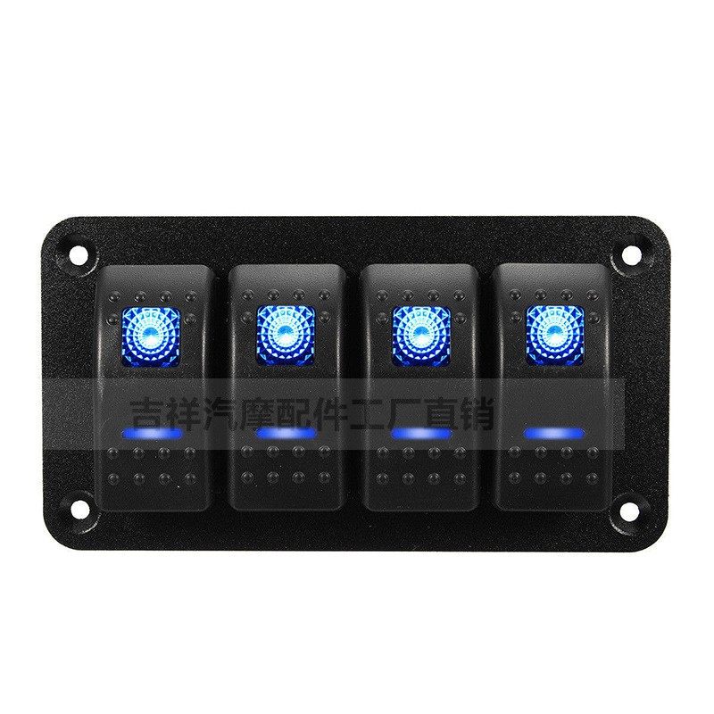 汽车游艇改装开关船形 带LED灯大巴房车组合式牧马人开关 12-24V