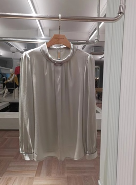 SD10桑蚕丝重磅弹力双乔长袖衬衫 女 2025春秋优雅显气质真丝上衣